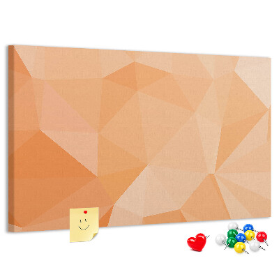 Lavagna di sughero con motivo a triangoli geometrici sfumati in arancione