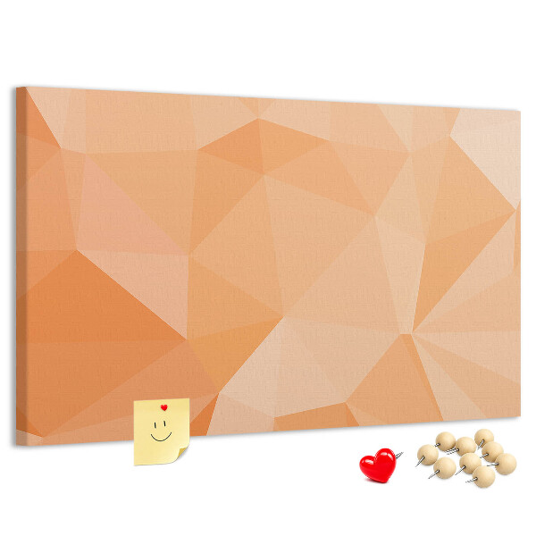 Lavagna di sughero con motivo a triangoli geometrici sfumati in arancione