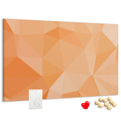Lavagna di sughero con motivo a triangoli geometrici sfumati in arancione