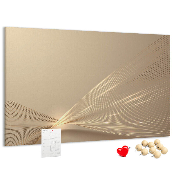 Lavagna di sughero con linee delicate nelle tonalità del beige