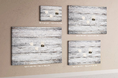 Lavagna di sughero con cornice in legno rustico e finitura bianca