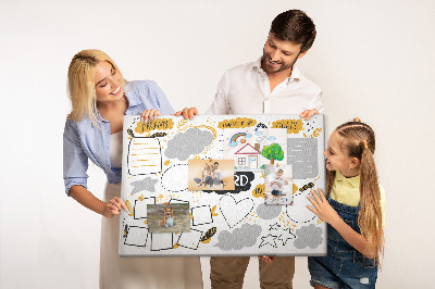 Lavagna di sughero vision board per luoghi e obiettivi