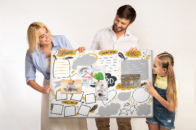 Lavagna di sughero vision board per luoghi e obiettivi