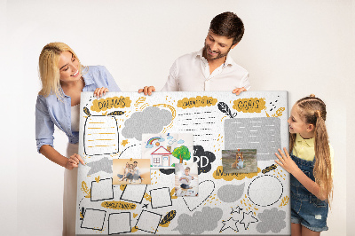 Lavagna di sughero vision board per luoghi e obiettivi