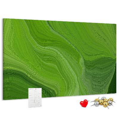 Lavagna di sughero con onde verdi dalle linee delicate