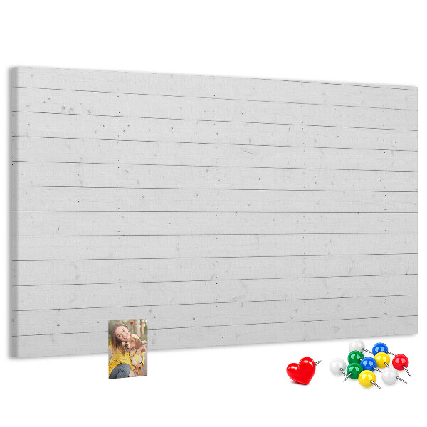 Bacheca in sughero bianca in stile legno