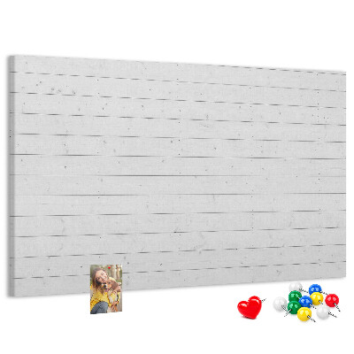 Bacheca in sughero bianca in stile legno