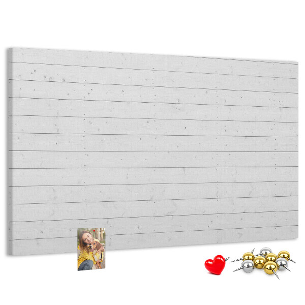 Bacheca in sughero bianca in stile legno