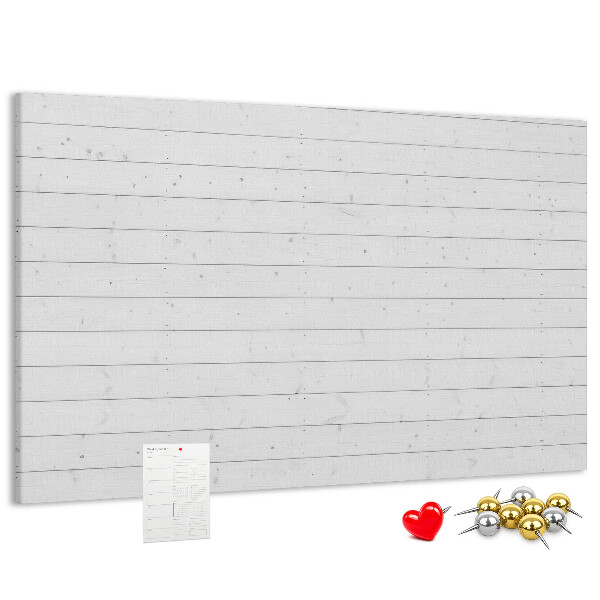 Bacheca in sughero bianca in stile legno
