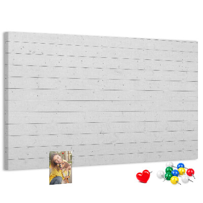 Bacheca in sughero bianca in stile legno
