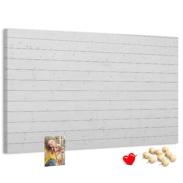 Bacheca in sughero bianca in stile legno