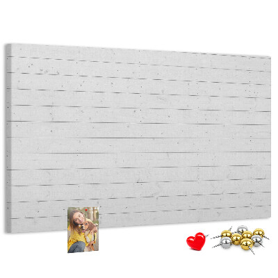 Bacheca in sughero bianca in stile legno