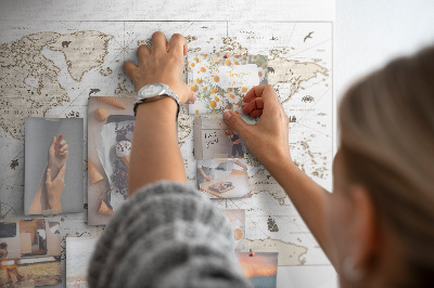 Bacheca in sughero mappa del mondo antico con dettagli geografici