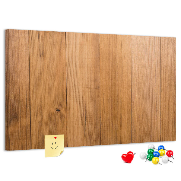 Bacheca in sughero con cornice in legno e puntine colorate