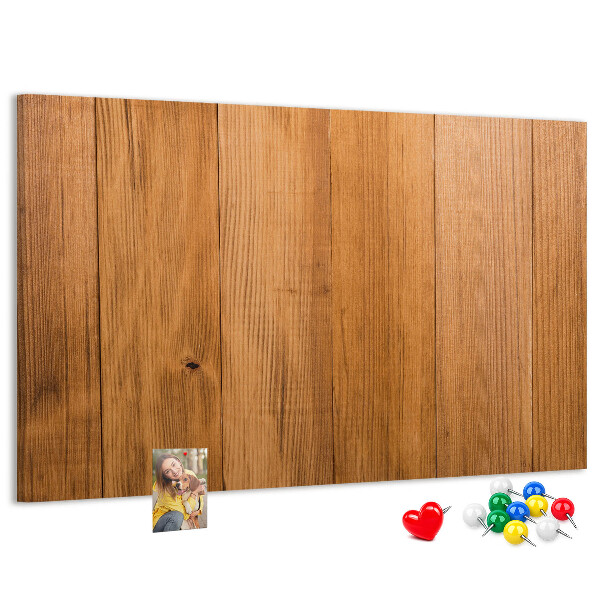 Bacheca in sughero con cornice in legno e puntine colorate