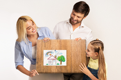 Bacheca in sughero con cornice in legno e puntine colorate