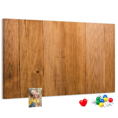 Bacheca in sughero con cornice in legno e puntine colorate