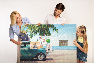 Lavagna di sughero decorazione da parete con motivo di gita al mare in auto