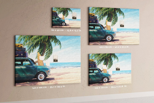 Lavagna di sughero decorazione da parete con motivo di gita al mare in auto