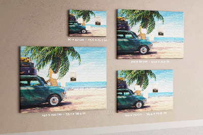 Lavagna di sughero decorazione da parete con motivo di gita al mare in auto