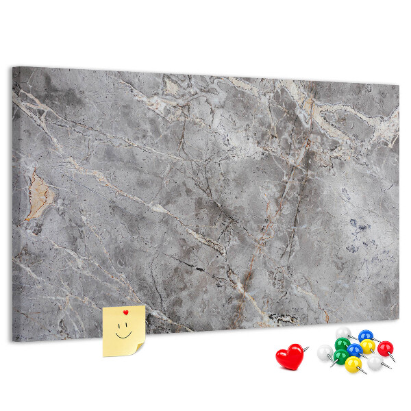 Lavagna di sughero con elegante motivo effetto marmo grigio venato