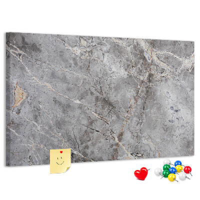 Lavagna di sughero con elegante motivo effetto marmo grigio venato