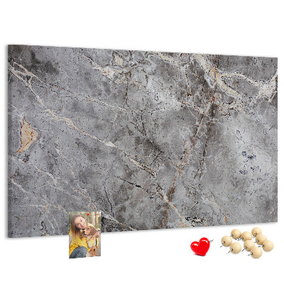 Lavagna di sughero con elegante motivo effetto marmo grigio venato