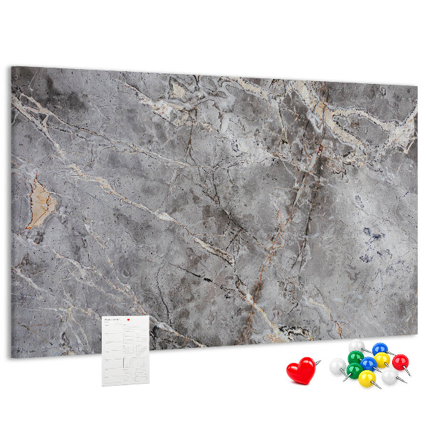 Lavagna di sughero con elegante motivo effetto marmo grigio venato