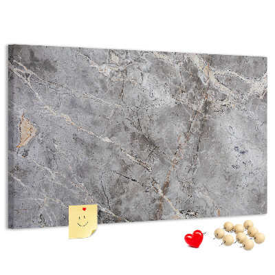 Lavagna di sughero con elegante motivo effetto marmo grigio venato