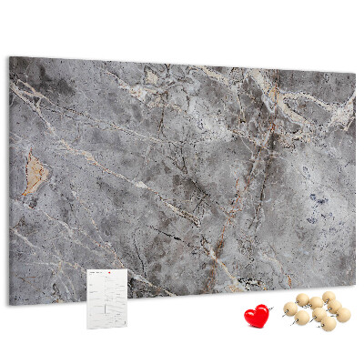 Lavagna di sughero con elegante motivo effetto marmo grigio venato