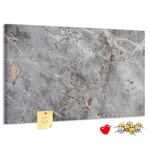 Lavagna di sughero con elegante motivo effetto marmo grigio venato
