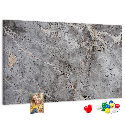 Lavagna di sughero con elegante motivo effetto marmo grigio venato