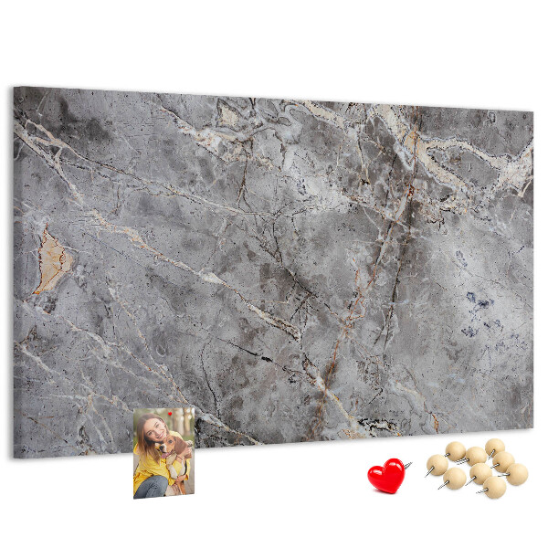 Lavagna di sughero con elegante motivo effetto marmo grigio venato