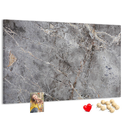 Lavagna di sughero con elegante motivo effetto marmo grigio venato