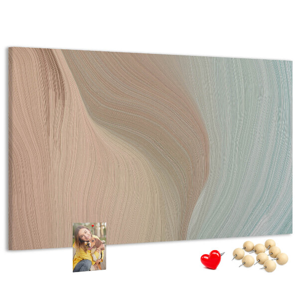 Lavagna di sughero con design a onde delicate in tonalità pastello