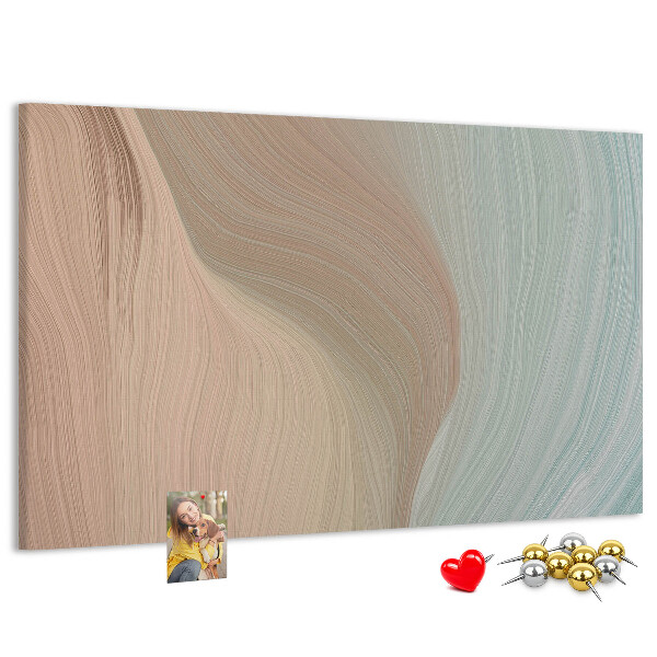 Lavagna di sughero con design a onde delicate in tonalità pastello