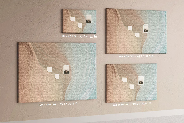 Lavagna di sughero con design a onde delicate in tonalità pastello