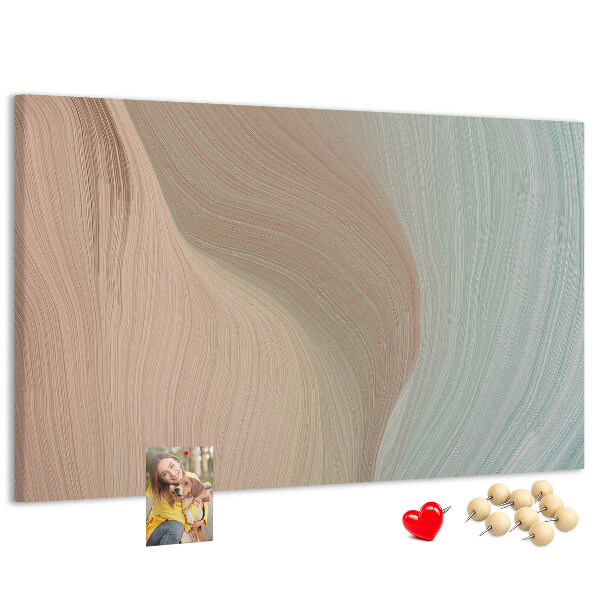 Lavagna di sughero con design a onde delicate in tonalità pastello