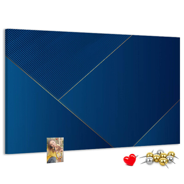 Bacheca in sughero con eleganti motivi geometrici nelle tonalità del blu