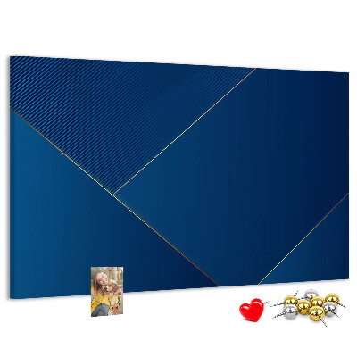 Bacheca in sughero con eleganti motivi geometrici nelle tonalità del blu