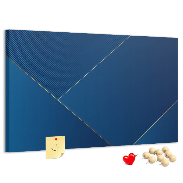 Bacheca in sughero con eleganti motivi geometrici nelle tonalità del blu