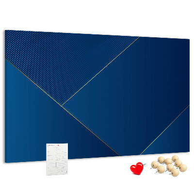 Bacheca in sughero con eleganti motivi geometrici nelle tonalità del blu