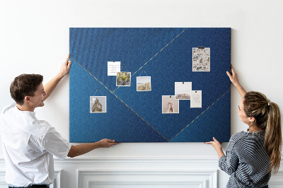 Bacheca in sughero con eleganti motivi geometrici nelle tonalità del blu