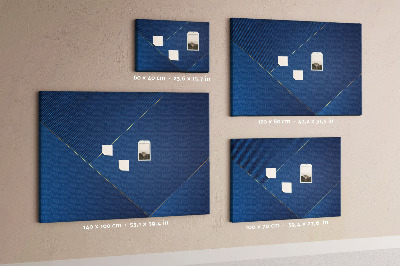 Bacheca in sughero con eleganti motivi geometrici nelle tonalità del blu