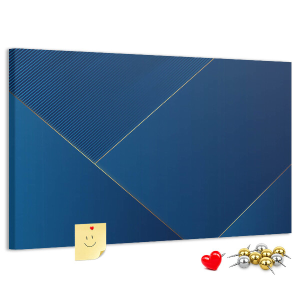 Bacheca in sughero con eleganti motivi geometrici nelle tonalità del blu