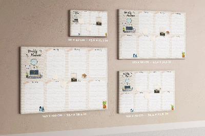 Bacheca in sughero agenda settimanale dal design minimalista