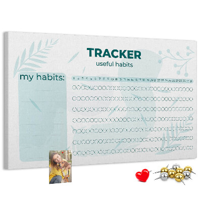 Bacheca in sughero con design a tema piante