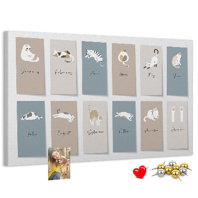 Lavagna di sughero calendario con illustrazioni di animali domestici
