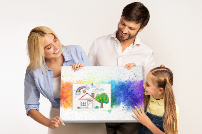 Bacheca in sughero con design arcobaleno dai colori vivaci