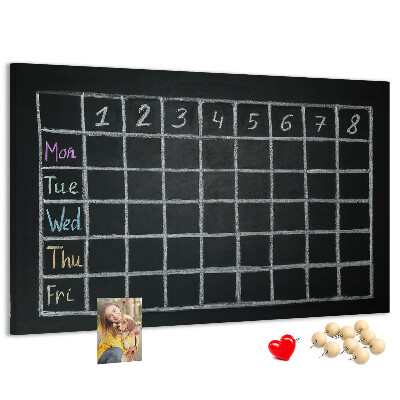 Lavagna di sughero di pianificazione con blocchi colorati